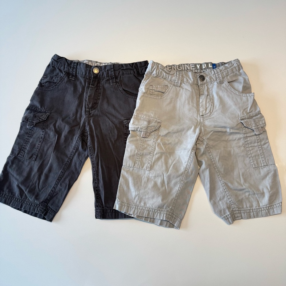 🛍️4 for 20$ / Cargo Adjustable Shorts / Dark Grey & Beige / 9